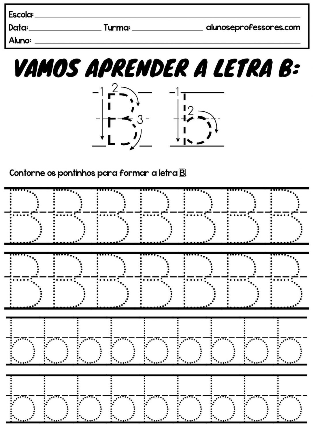 Atividades com a Letra B prontas para imprimir | Alunos e Professores