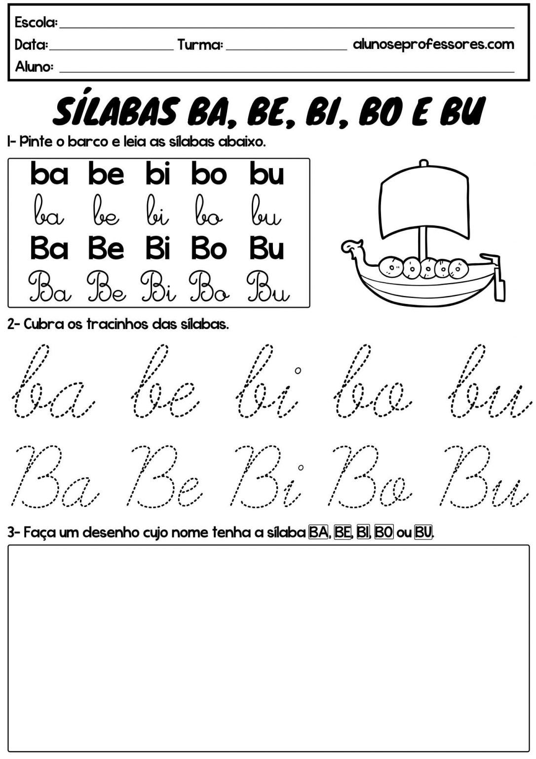 Atividades Com A Letra B Prontas Para Imprimir