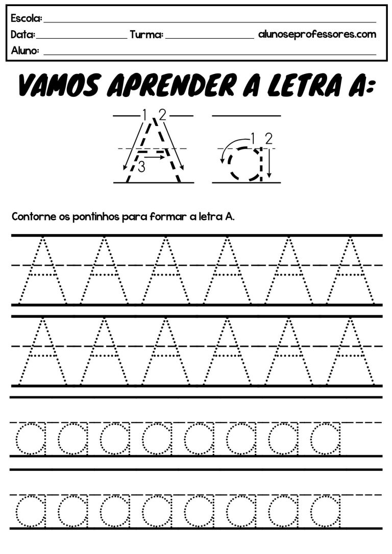 Atividades com a Letra A prontas para imprimir | Alunos e Professores