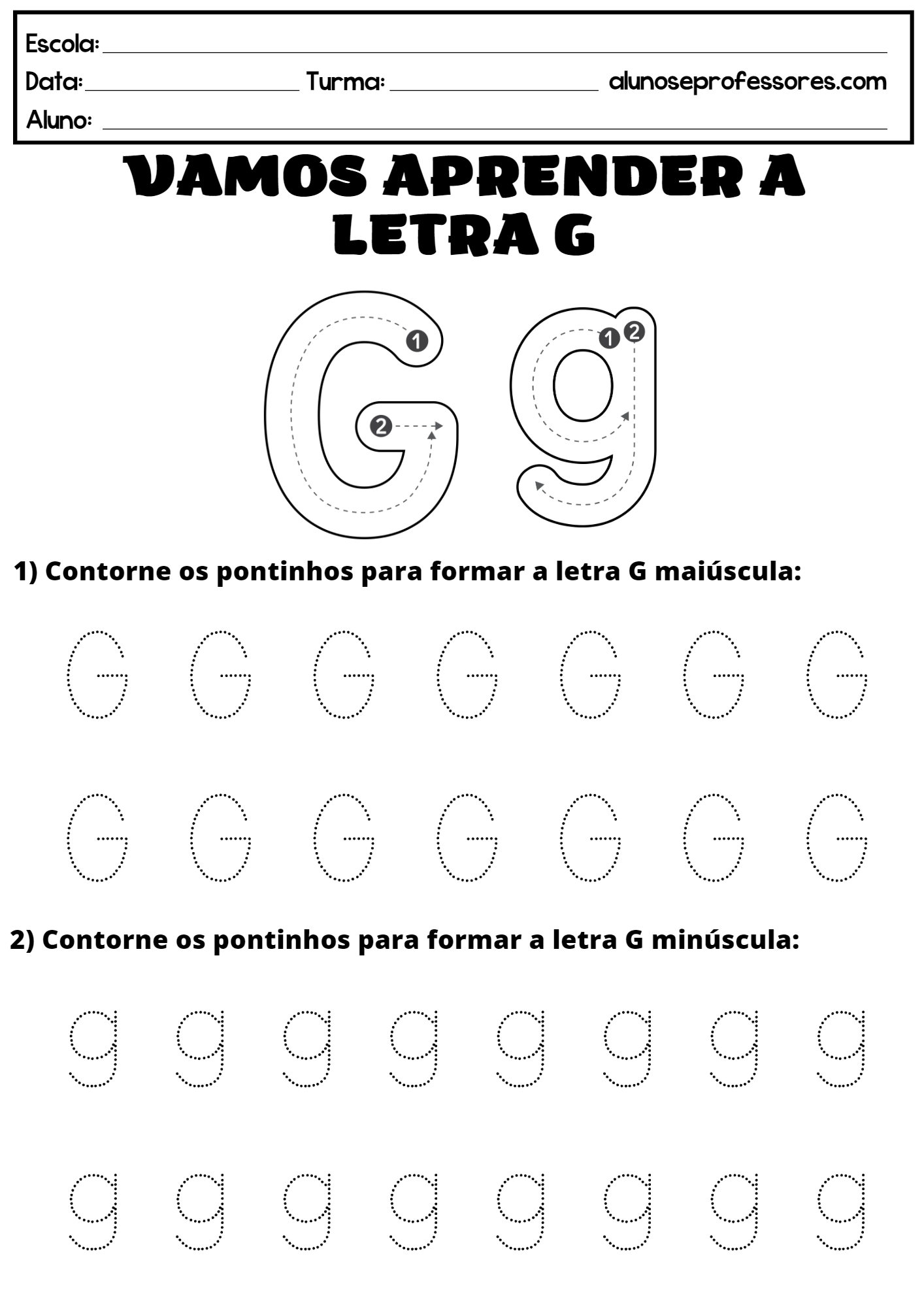 Atividades Com A Letra G Para Imprimir Alunos E Professores 4335