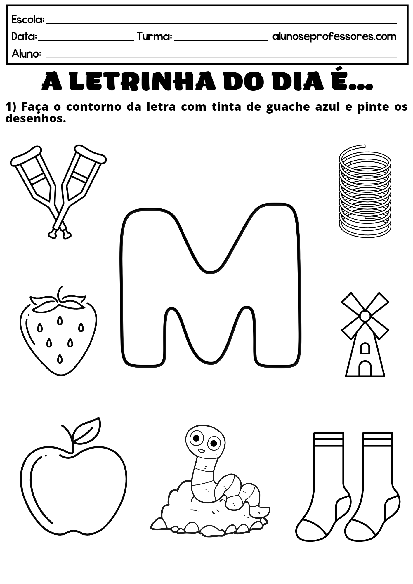Atividades com a Letra M para imprimir | Alunos e Professores