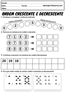 Atividades sobre Ordem Crescente e Decrescente para imprimir | Alunos e ...