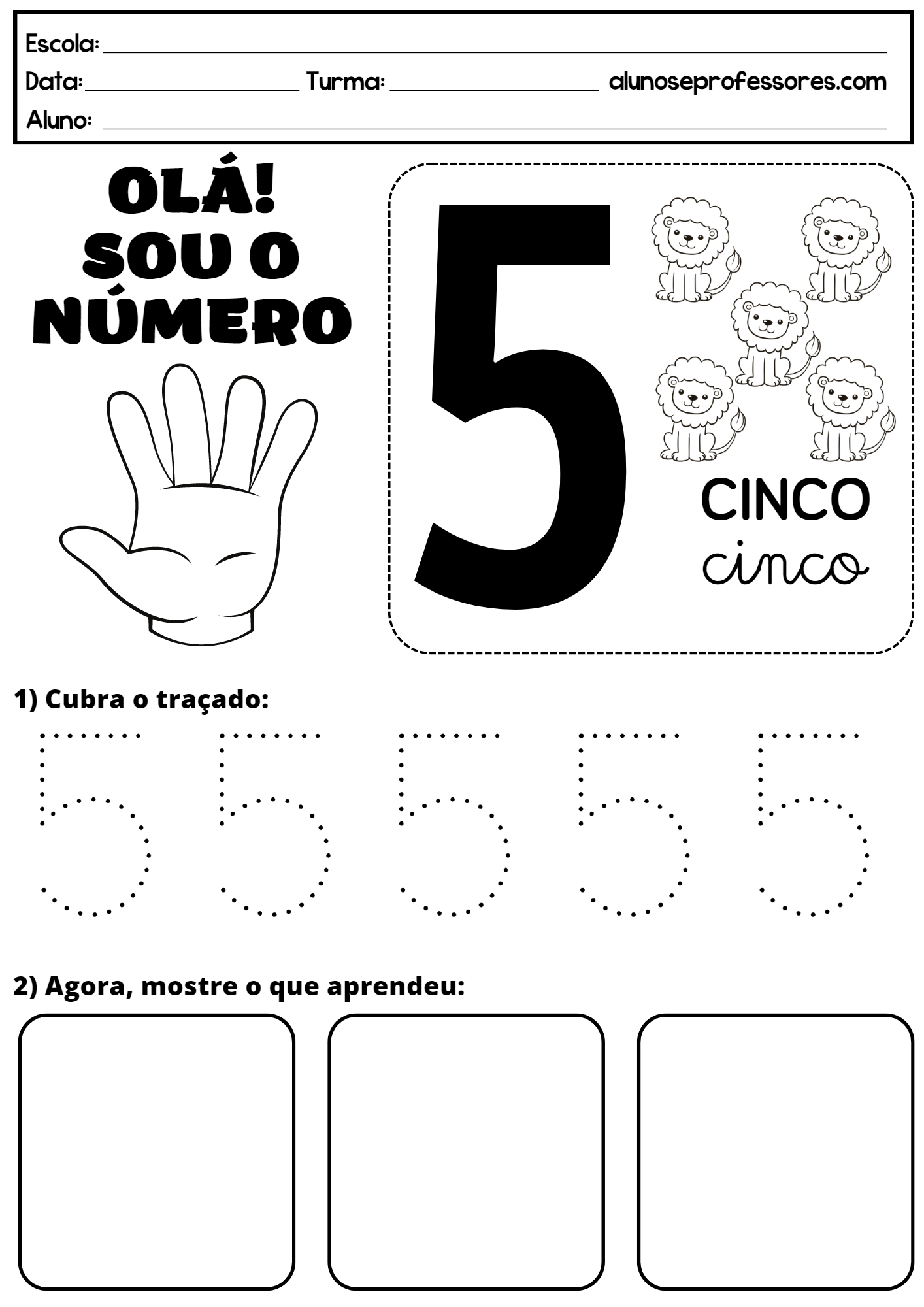 Números para crianças aprendendo a planilha número 2 atividade de
