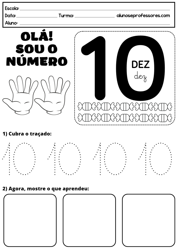 Imprimir números de 1 a 10 para colorir Colorir e Pintar!