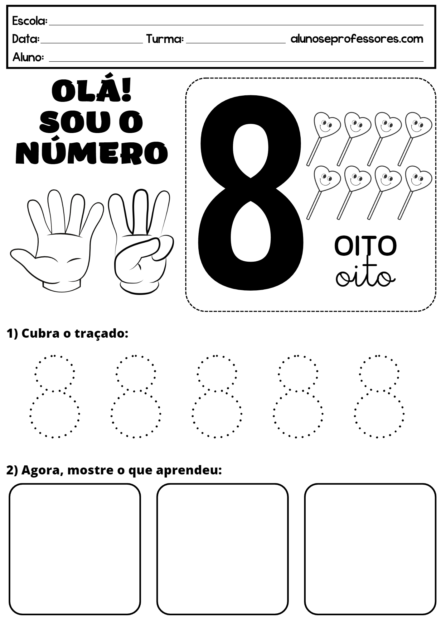 Localizar E Colorir Número 8. Jogo De Matemática Para Crianças