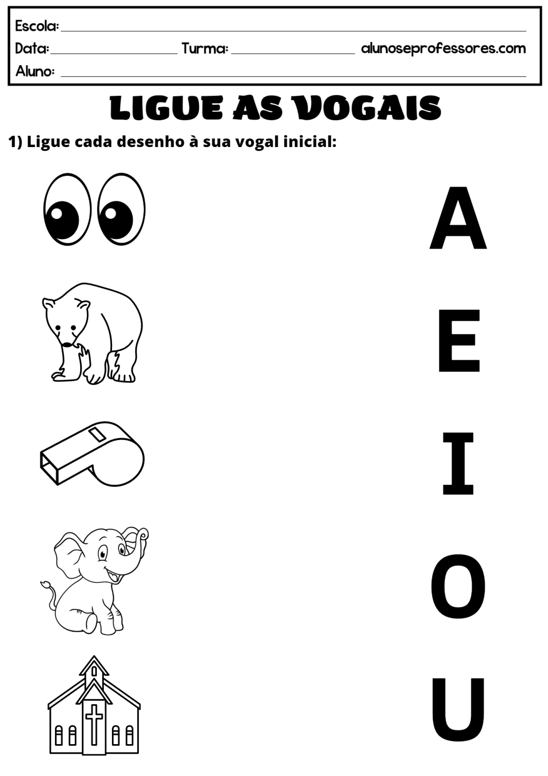 Atividades com Vogais para imprimir | Alunos e Professores