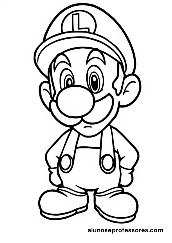 Desenhos do Super Mario para colorir - Luigi