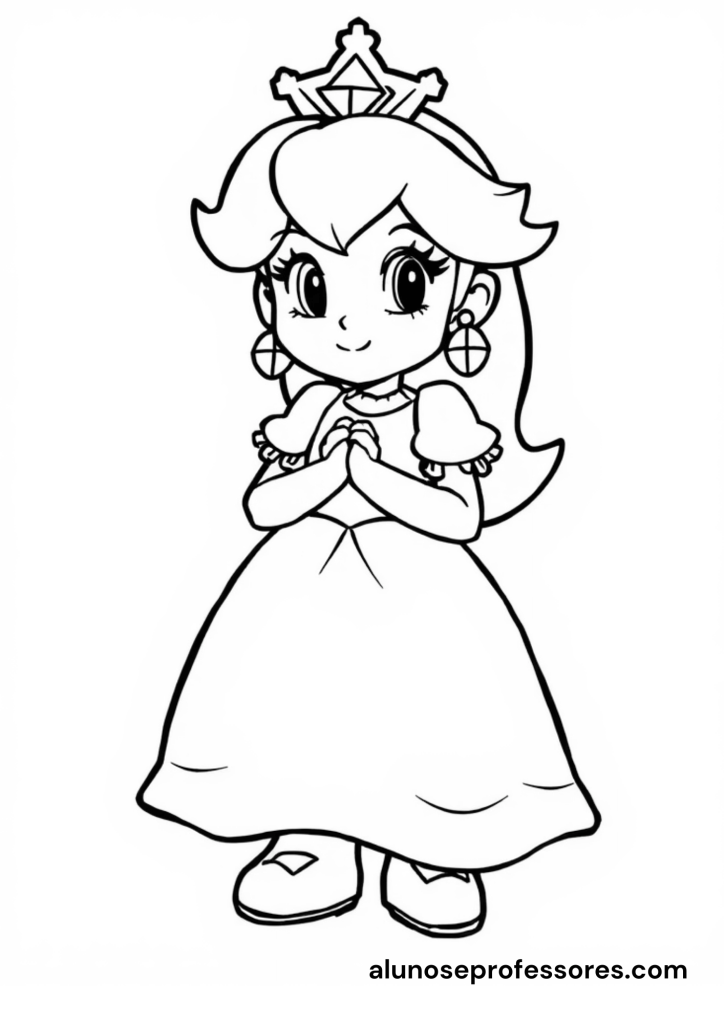 Desenhos do Super Mario para colorir - Princesa Peach