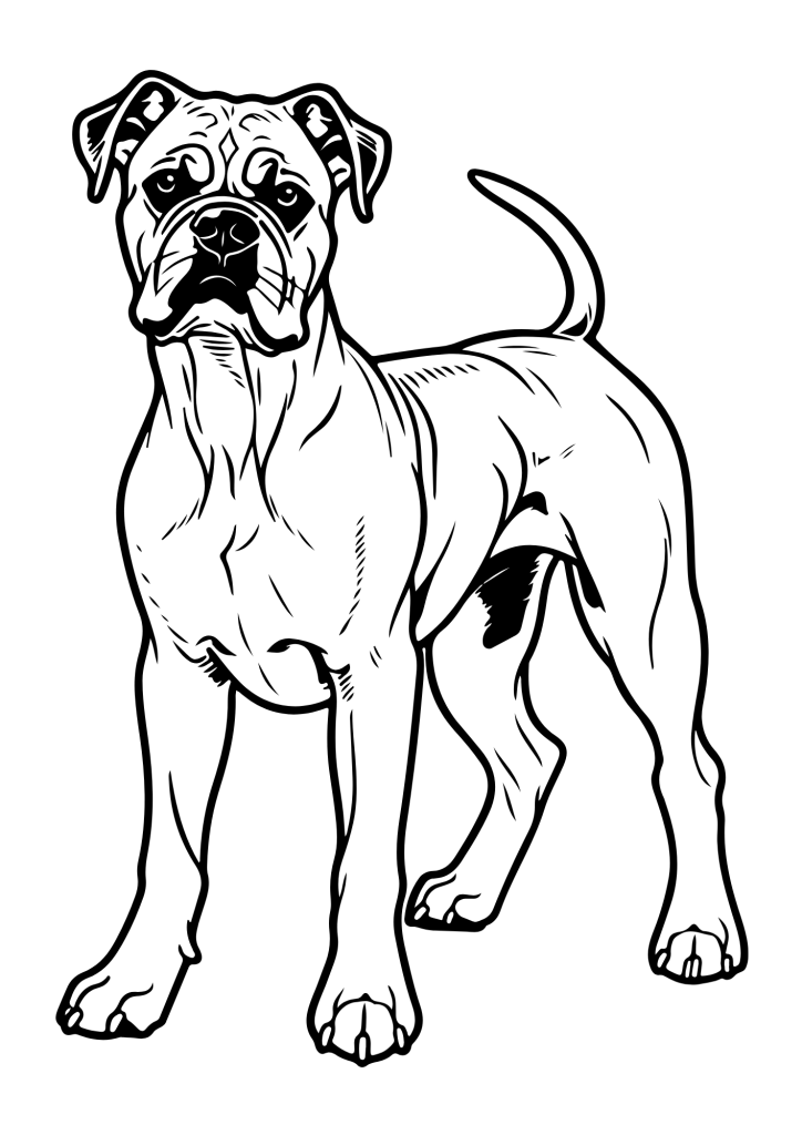 cachorro para colorir boxer realista