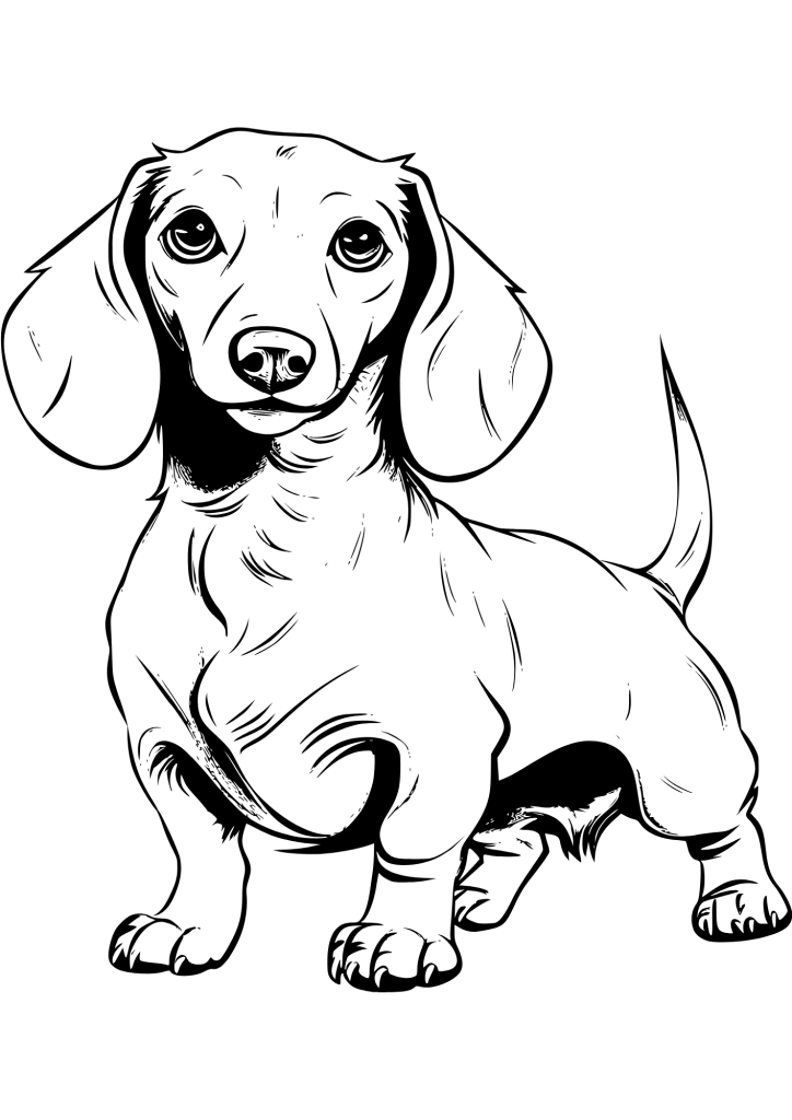 cachorro para colorir cão salsicha realista