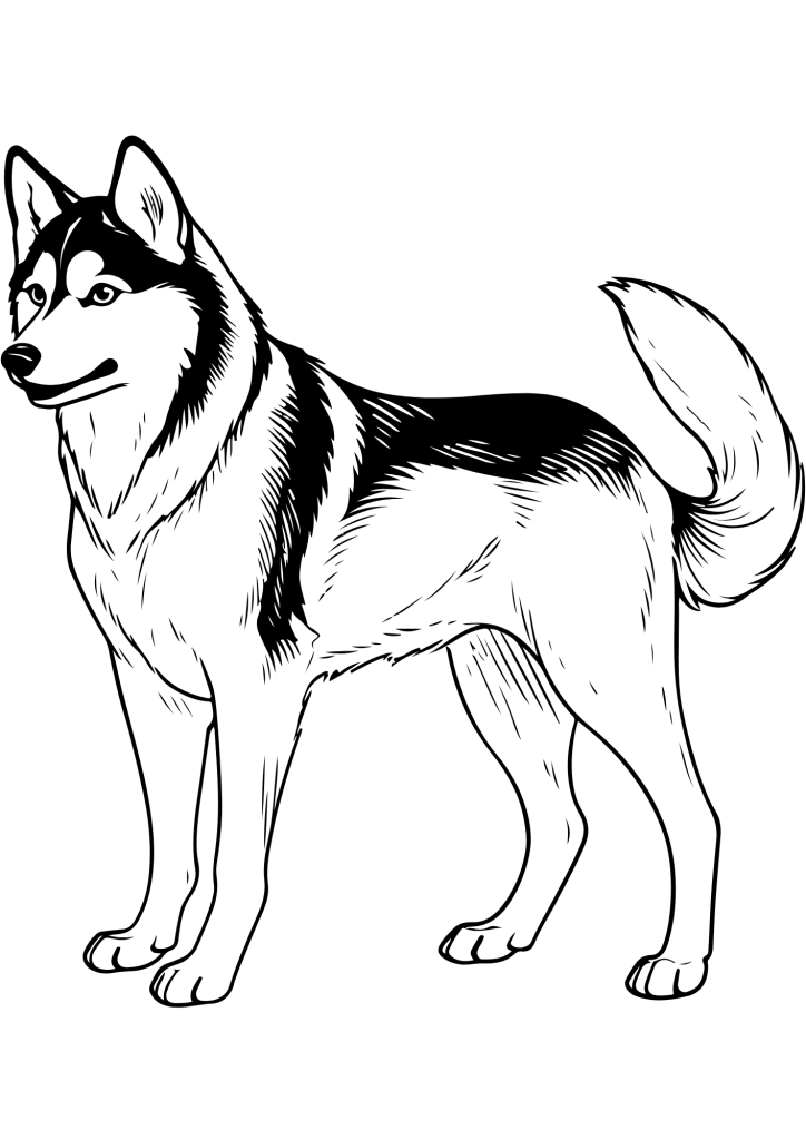 cachorro para colorir husky realista