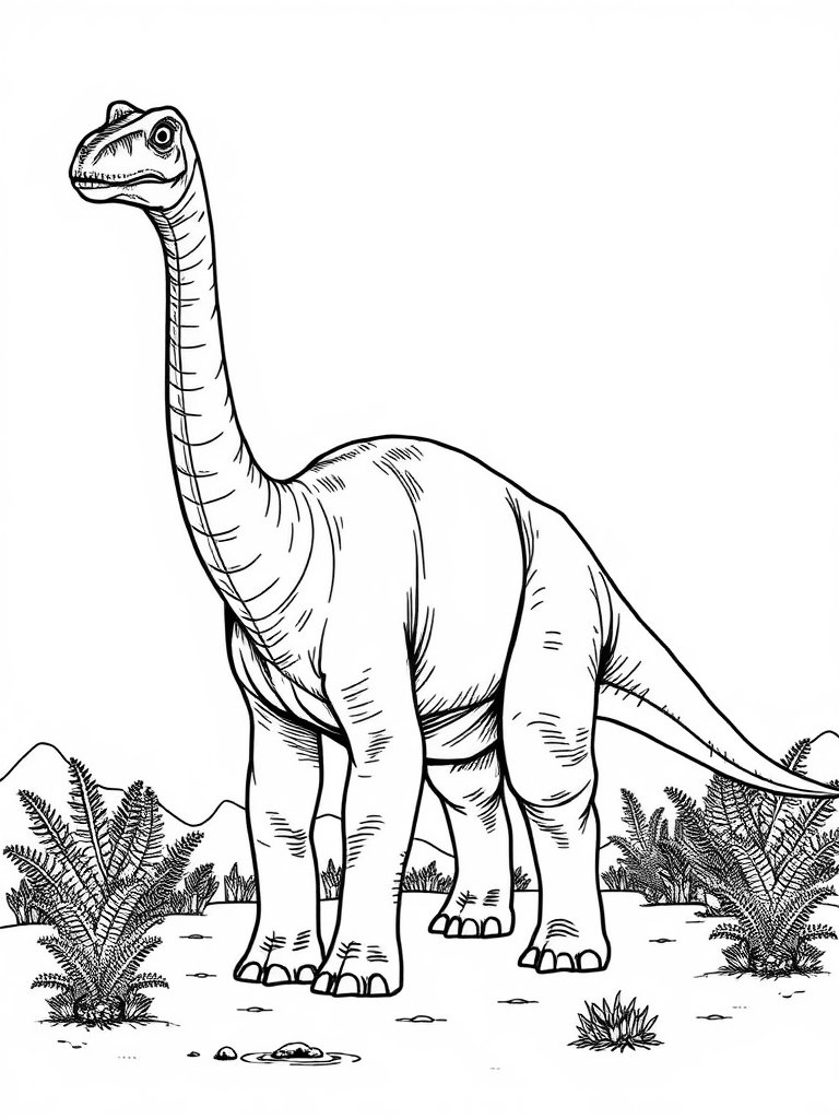 dinossauro para colorir brachiosaurus realista