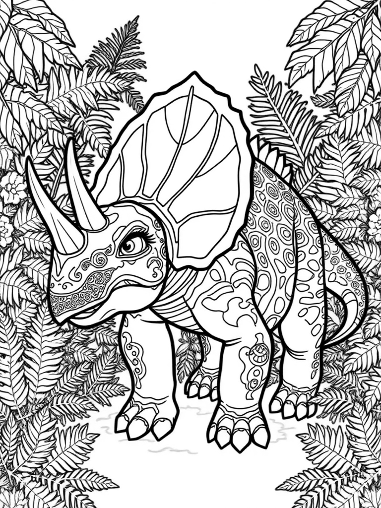 dinossauro para colorir triceratops realista