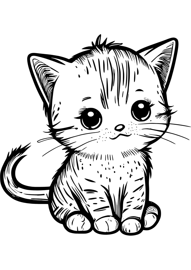 gato para colorir realista